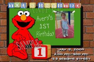 Custom Elmo Birthday Party Invitations Sesame Street  