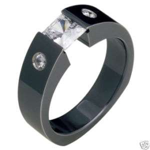 Black Titanium Ring Wedding Band Engagement Rings Bands  