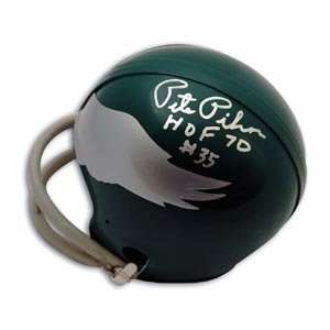  Pete Pihos Signed Eagles Mini Helmet   HOF 70 Sports 