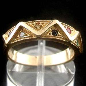 ESTATE Vintage 14k Gold Ladies Gemstone Band Ring  
