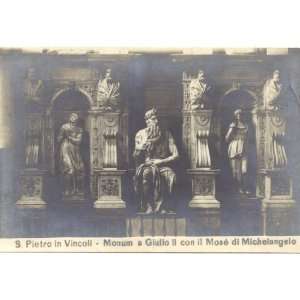 1910 Vintage Postcard Tomb of Pope Julius II and Michelangelos Statue 