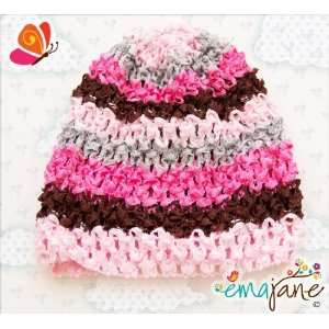 Ema Jane (Camo (Pink)) Waffle Beanie Crochet Hats   Size Newborn to 