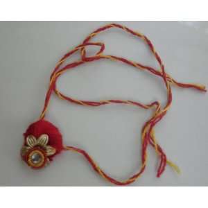 Rakhi (Rakhee)   Red Rakhi with One Stone ($1.50 flat rate shipping US 