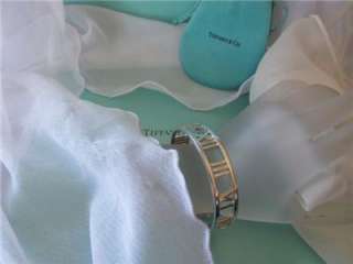 Tiffany & Co Atlas Cuff Roman Numeral Sterling Silver Bracelet  