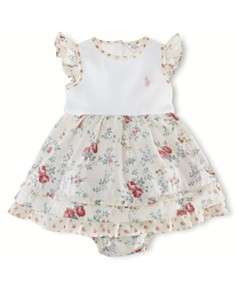 Ralph Lauren Childrenswear Infant Girls Cream & Floral Print Dress 