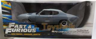 Die Cast Car Fast Furious 1970 Chevy Chevelle Grey 9579  