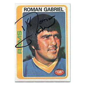 Roman Gabriel Autographed/Signed 1978 Topps Card  Sports 