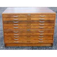 Vintage Mayline Wood 10 Drawer File Cabinet  