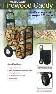 Large Wheeled Steel Fire Wood Log Carrier Caddy Cart 099999561852 