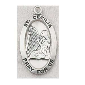  Sterling Silver St Cecilia Medal Jewelry