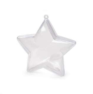 90mm (3 1/2) Acrylic Fillable Star Ornament   2 Stars  