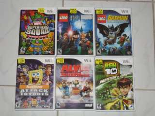 Lot of 6 Wii Games   Lego Batman / Harry Potter + Marvel + Alvin 