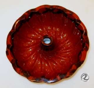   Antique Stoneware Bake Ware Vintage Gelatin Mold English Round Brown