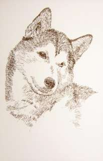 SIBERIAN HUSKY DOG ART Kline Signed Lithograph #159  