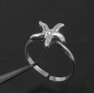 Adjustable Nautical Starfish Toe Ring Sterling Silver  
