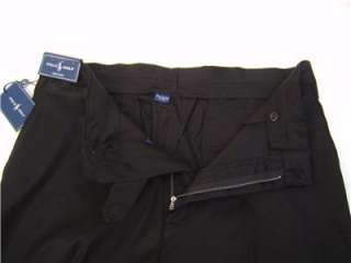   Mens 32L Link Golf Cotton Stretch Pants 32/32 Black Flat Dress  