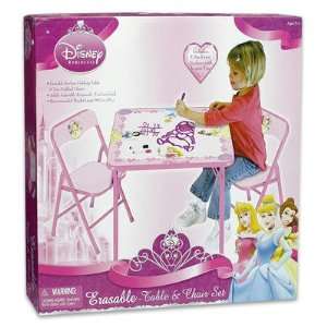  Disney Princess 3 Piece Eraseable Table and Chairs Set 