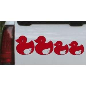 Red 56in X 16.3in    Rubber Ducky Family Stick Family Car Window Wall 