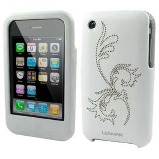 3G and 3GS iPhone Leather Case w Screen Protector White  