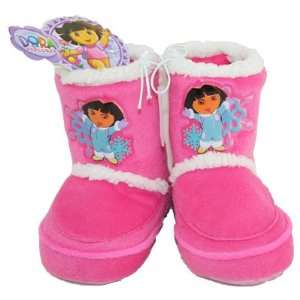  Dora the Explorer Toddler Girl Boots Slippers Size 8 