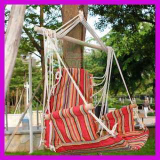   Cotton Swing Camping Hanging Rope New Chair Wooden Beige White Outdoor