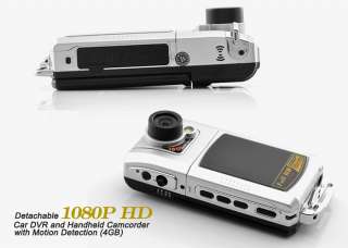 Detachable 1080p HD Car DVR and Handheld Camcorder with Motion 