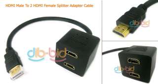 HDMI Male To 2 HDMI Female Splitter Adapter Cable  