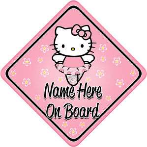 Hello Kitty Ballerina Baby/Child on Board Car sign Pers  