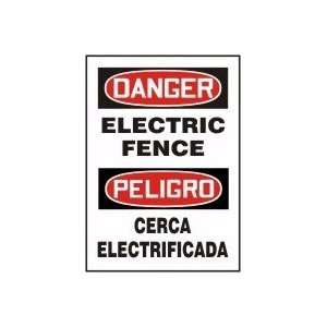ELECTRIC FENCE (BILINGUAL) Sign   14 x 10 .040 Aluminum