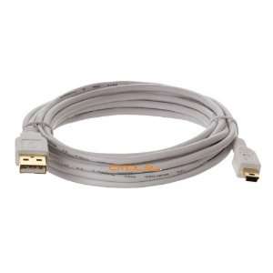   to MINI B 5 PIN Gold Plated Cable  10FT White