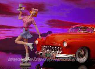 18 Motorhead 1950 Pink Top Diner Betty Car Hop Figure  