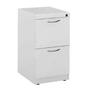 Freestanding Pedestal with Two File Drawers Pull Type Radiused Front 