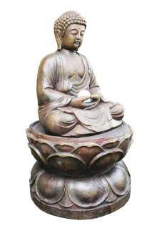 Buddha with Lotus Base color LED Indoor / Outdoor Water Fountain