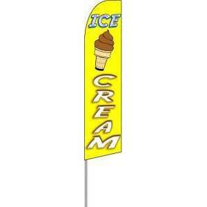  Ice Cream Yellow Extra Wide Swooper Feather Flag Office 