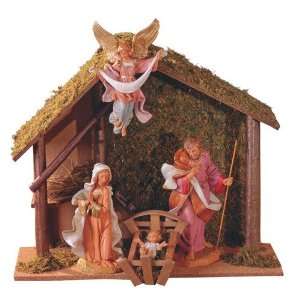  12 Inch Scale 4 Piece Nativity Set with Stable