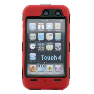 DELUXE RED HARD CASE COVER SILICONE SKIN FOR IPOD TOUCH 4 4G 4TH GEN 