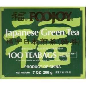 Foojoy Japanese Green Tea, 100 Individually Wrapped Tea Bags (Pack of 