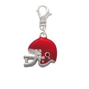 Small Red Football Helmet Clip On Charm Arts, Crafts 