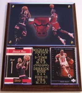Derrick Rose #1 Michael Jordan #23 Chicago Bulls NBA MVPs Photo Card 