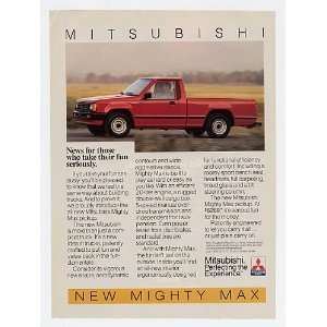  1987 Mitsubishi Mighty Max Pickup Truck Print Ad (12176 