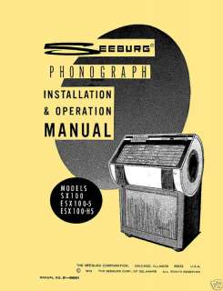 Seeburg SX100 ESX 100 Installation & Operation Manual  