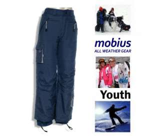 NEW MOBIUS CARGO Waterproof Navy Blue Ski/SNOW PANTS Girls/Boys M 10 