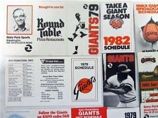 San Francisco Giants Schedules 1964 1986 (15 different) Hamms Beer 