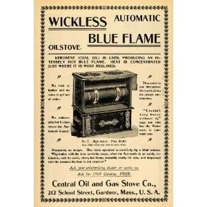  1900 Ad Central Oil & Gas Stove Company Wickless Flame 