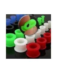 UV Silicone (Rubber) Plug / Earlet, in 00g (Gauge), Red (Color), Sold 