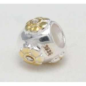 com Beads Hunter Gold Flower Jewelry .925 Sterling Silver Bead Charm 
