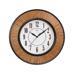  Bulova Haworth Wall Clock Rattan Inserts Chocolate Brown 