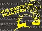 CUB CADET mower DECAL tractor TRAILER plow pull STICKER any COLOR