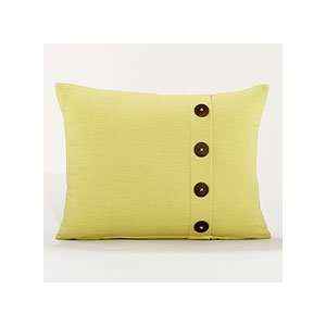  Green Throw Pillow with Buttons