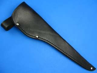Black Leather Belt Sheath for Fixed Blade Fillet Knife  